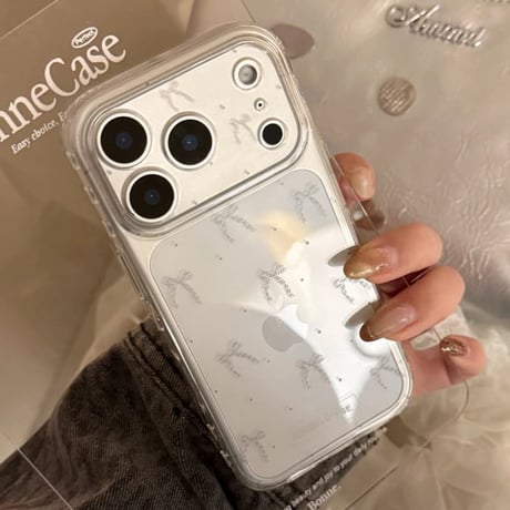 CUTECASE リボン柄 iPhone17Pro/17ケース 透明光沢感 iPhone17ProMax/16Pro/15カバー 女子力高い 使いやすい CM5887