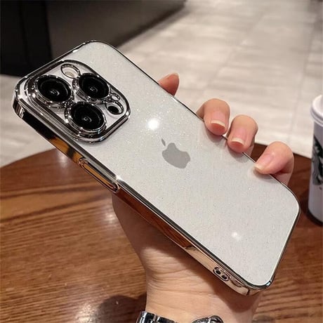 CUTECASEキラキラ iPhone16pro/15promaxケース おしゃれ透明 アイフォン14pro/13/promax/12カバー 黄ばまないメッキ カメラ保護 軽量丈夫CM3564