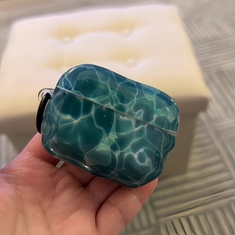 CUTECASE 水の波紋 Airpods Pro3/4ケース 半透明 艶感 AirpodsPro2/Pro1カバー エアポッズ3/2 ストラップつき シック おしゃれ CM5696