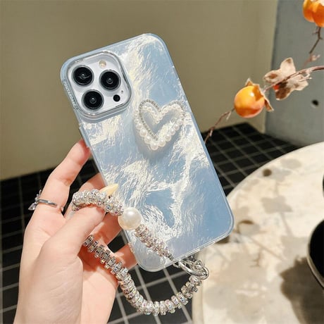 CUTECASE キラキラ iPhone15/16proケース パープストラップ付 アイフォン14プロ/13/12カバー 綺麗 女子力アップ CM4567