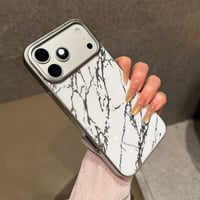 CUTECASE大理石調 iPhone17promaxケース ワイヤレス充電可 メッキ iPhone17Pro/16promaxケース 頑丈 カッコイイ CM6310