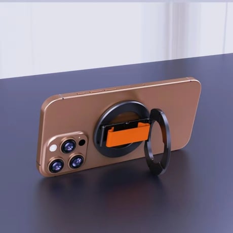 CUTECASE 両面マグネット式スマホホルダー、アルミニウム合金製、折りたたみ式リングバックル、携帯性に優れコンパクト、超薄型マグネットリングCP102