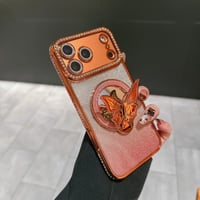 CUTECASE 鏡付蝶スタンド iPhone17Pro/17ケース メタリックカラー iPhone16/15ProMax/14ケース ラグジュアリー感 キラキラライン 大人気 レンズ保護CM6240