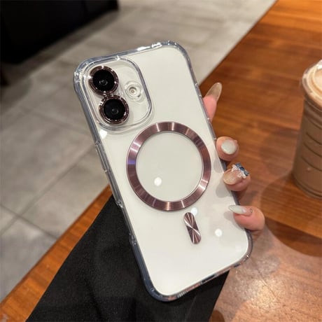 CUTECASE透明Magsafe対応 iPhone16pro/16ケース レンズカバー付 iPhone15/14promax/13カバー 黄ばまない CM5428