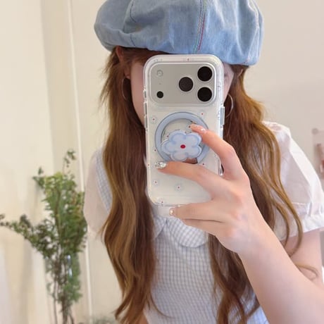 CUTECASE 花リング iPhone17Pro/17ケース MagSafe対応 iPhone17ProMax/16Pro/15カバー 多機能便利 かわいいCM6208
