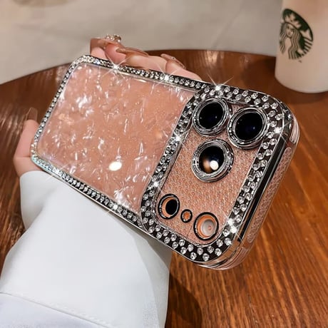 CUTECASEダイヤライン iPhone17Pro/17ProMaxケース シェル柄 iPhoneAir/17/16Proケース 女子力アップ キラキラ 綺麗 CM5742