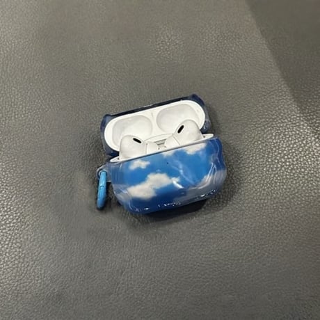 CUTECASE 青空 Airpods Pro3 ケース 曇柄 Airpods 4/3カバー エアポッズプロ2 うねうねライン 耐衝撃 男女に人気 CM6016