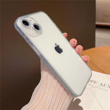 CUTECASE【iPhone15対応】ラメ入り枠 iphone14/13/12promaxカバー キラキラ シンプル オシャレカメラレンズカバー 全面保護 高品質 薄型 黄ばまないCM1877