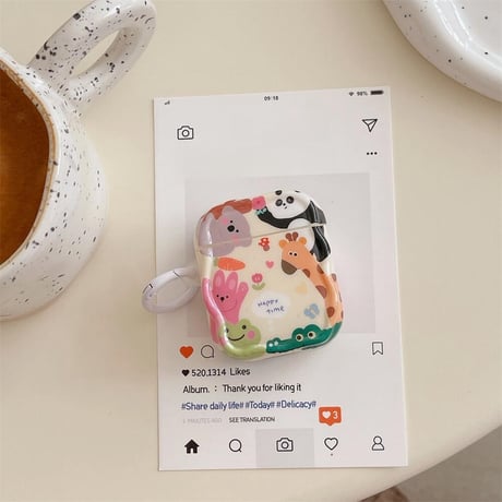 CUTECASE 動物柄 Airpodspro2/pro1ケース うねうね Airpods3/2カバー 可愛い ギフトにおすすめCM4465