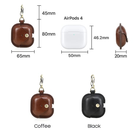 2024年新型Airpods4に適用 牛革イヤホンカバー フルカバー 落下防止 Apple 第4世代Bluetoothイヤホン保護カバー