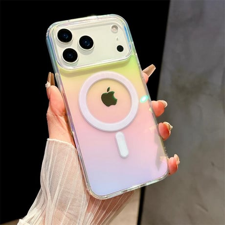 CUTECASEキラキラ iPhone17Pro/17Airケース MagSafe充電 クリア iPhone16ProMax/15Proカバー オシャレ 黄ばまない 丈夫CM5519