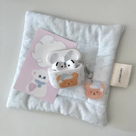 CUTECASE 熊さん Airpods Pro3ケース ギフトにおすすめ Airpods 4/3カバーケース AirpodsPro2/1 キーホルダー付 めっちゃ可愛い CM6373