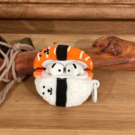 CUTECASE サーモン寿司 Airpods Pro3ケース 可愛い 美味しいそう Airpods 4/3カバーケース AirpodsPro2/1 ギフトにおすすめ CM6333