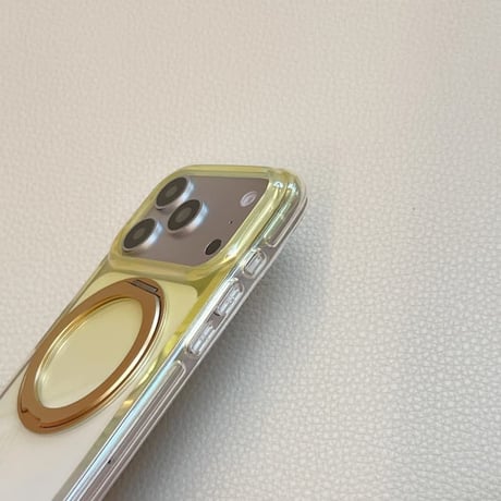 CUTECASEグラデーションカラー iPhone17Pro/17ケース MagSafeリングスタンド iPhone16Pro/15pro/14ケース 高透明 高品質CM6504