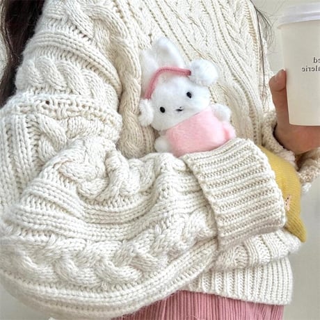CUTECASE ふもふも兎ぬいぐるみ Airpods 4ケース エアーポッズ3/2 かわいい AirpodsPro2/1カバー ギフトに最適CM4749