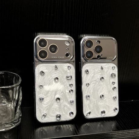 CUTECASE ダイヤデコミラーiPhone17Promaxケース おしゃれ iPhone16Pro/15Pro/14Pro/13ケース 丈夫 人気デザインCM6463