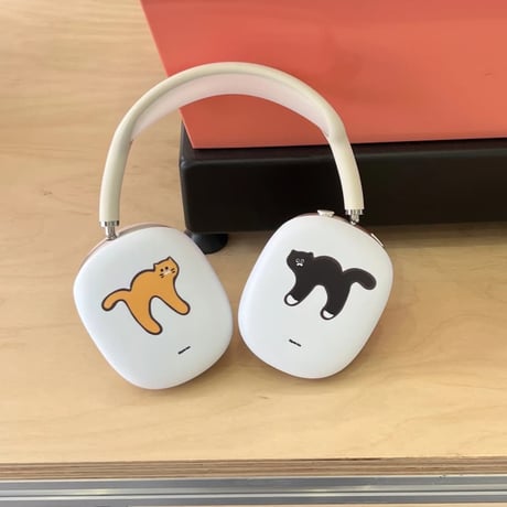 CUTECASE 可愛い猫柄 AirPodsMax2/1ケース マット 指紋/汚れ防止 エアーポッズ マックス専用カバー ギフトに最適 頑丈CM5214
