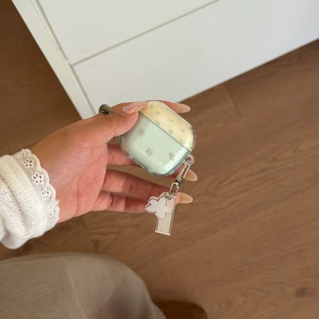 CUTECASE 明るく爽やか Airpods Pro3ケース 花柄 光沢感 Airpods4/3カバー pro2/pro1 リング/キーホルダー 春夏向けCM6228
