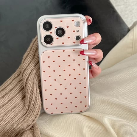 CUTECASE ハート柄 iPhone17Pro/17ケース ピンクカラー iPhone17Promax/16Pro/15ケース 甘すぎ カメラカバー付 高品質CM6127