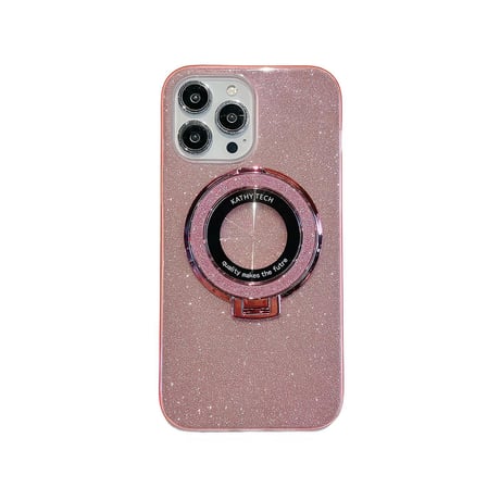 CUTECASEキラキラ iPhone15/15Proケース Magsafeリングスタンド付 アイフォン14pro/13Promaxカバー 綺麗 多機能 丈夫CM4046