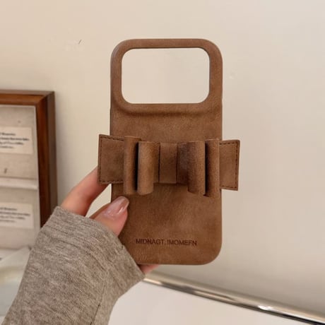 CUTECASE リボンスタンド iPhone17pro/17ケース 革製 高級感 iPhone16ProMax/15/14カバー 耐衝撃 多機能 秋冬人気品CM6051