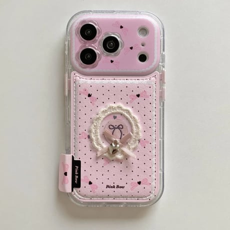 CUTECASE 花型カメラカバーiPhone17Promaxケース皮っぽい 刺繡リボン iPhone17ProMax/16ケース 頑丈可愛い ギフトにおすすめCM5760