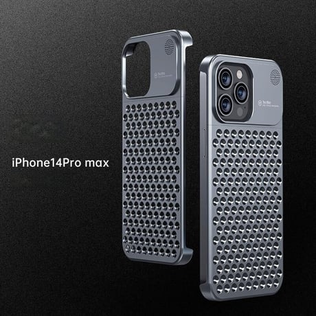 CUTECASEiPhone15Promax メタルケース アロマタブレット付 放熱中空彫刻デザインアルミニウム合金素材がを耐衝撃 高品質 高級感 軽量 指紋防包括的な保護