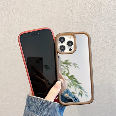 CUTECASE鏡付 iPhone15/15proケース キラキラ iPhone14pro/13/12カバー シンプル風 便利丈夫CM4057