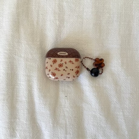 CUTECASE 韓国風 AirpodsPro3ケース 花柄 エアポッズ4/3 AirpodsPro2/Proカバー リング/花キーホルダー ギフトにおすすめ CM5886