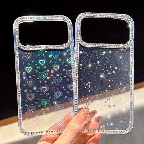 CUTECASEキラキラ光る iPhone17/17Proケース ジュエリライン iPhone16/15PromaX/14カバー 透明黄ばまない 美しい輝く CM5839