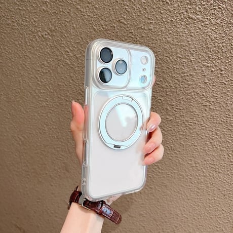 CUTECASE 高透明 iPhone18Promax/17Promaxケース Magsafeリングスタンド付 iPhone16ProMax/15Promaxケース カメラ保護CM6464