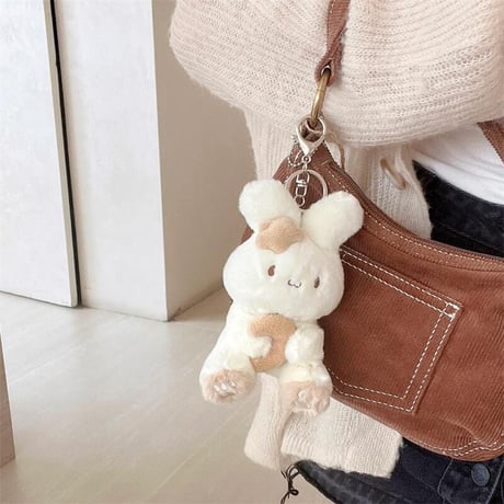 CUTECASE兎ぬいぐるみ Airpods 4ケース モフモフ Airpods3/Pro2ケース airpodsproカバー 柔らかい 可愛いギフトにおすすめ CM5142