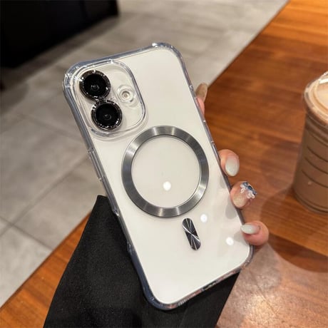CUTECASE透明Magsafe対応 iPhone16pro/16ケース レンズカバー付 iPhone15/14promax/13カバー 黄ばまない CM5428