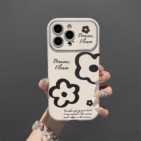 CUTECASE大人可愛い iPhone16/16Proケース 花柄 iPhone15/14Pro/13/12ケース 韓国風 指紋防止 CM4654