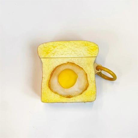 CUTECASE 卵焼き トースト Airpodsプロ2/1ケース シリコン airpods3/2/2カバー リング付き 可愛い 美味しそうCM4380