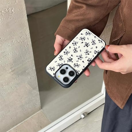 CUTECASE大人可愛い花柄 iphone16pro/16ケース 皮っぽい iphone15pro/14/13/12カバー エレガント ファッション 女子力アップCM4878