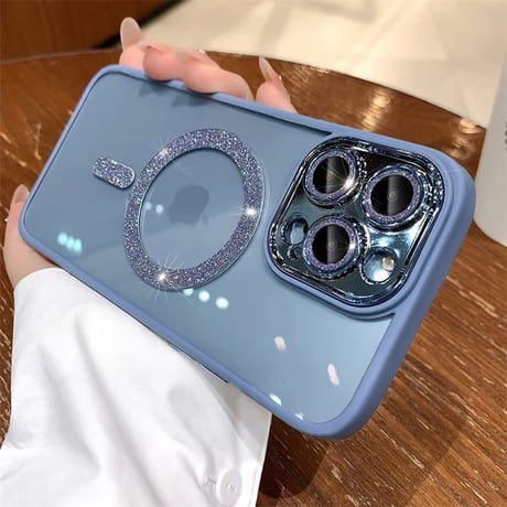CUTECASEキラキラカメラカバー iPhone15/15proケース MagSafe お洒落iphone14/13/12proケース 女子力アップ 黄ばまないクリアケースCM3756