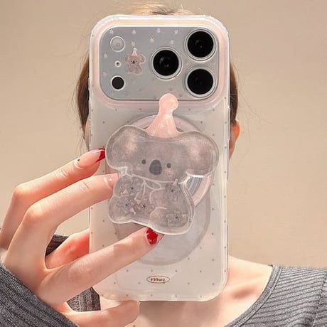 CUTECASEコアラグリップ iPhone17Pro/17ケース MagSafe対応 iPhone17ProMax/16/15Proカバー カメラカバー付 かわいい CM6135