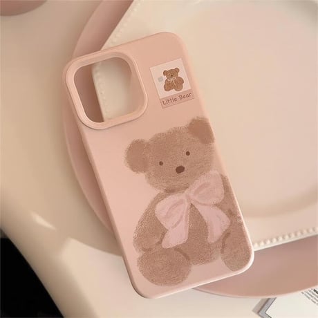 CUTECASE熊ちゃん iPhone16/16proケース シリコン アイフォン15pro/14/13pro/12ケース 可愛いCM4650