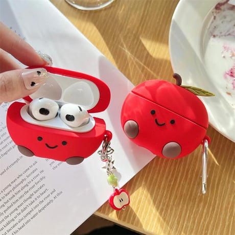 CUTECASE アップル Airpods4ケース プレゼントにおすすめ AirpodsPro2ケース airpods3/2カバー カラビナ/キーチェーン かわいい CM5516