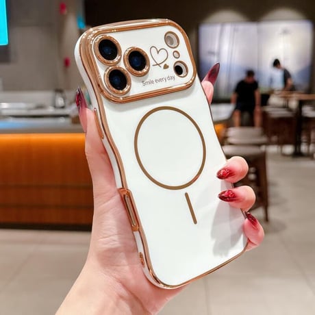 CUTECASE うねうねライン iPhone17/17proケース Magsafe ハート柄 iPhone17Air/17Promaxカバー 頑丈 耐久性 人気CM5650
