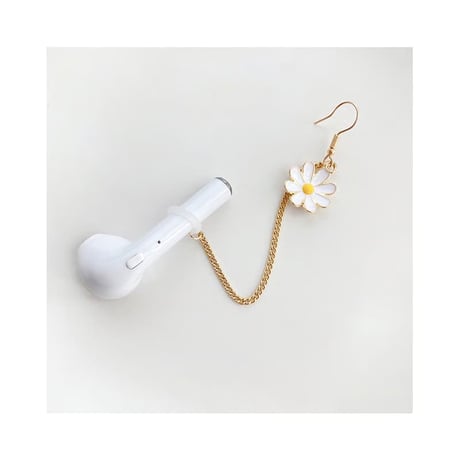 CUTECASEヒナギク AirPods用イヤークリップ 落下紛失防止 花 可愛い イヤホンストラップ ホルダー おしゃれ 人気 2点CM6249