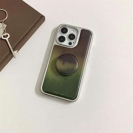グラデーション iPhone16pro/16カバー グリップ付き iPhone15pro/14promax/13ケース 上品 シック CM5349
