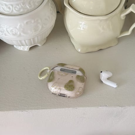 CUTECASE 梨柄 Airpods Pro3ケース 透明 Airpods 4/3カバー AirpodsPro2/1 大人可愛いCM6292