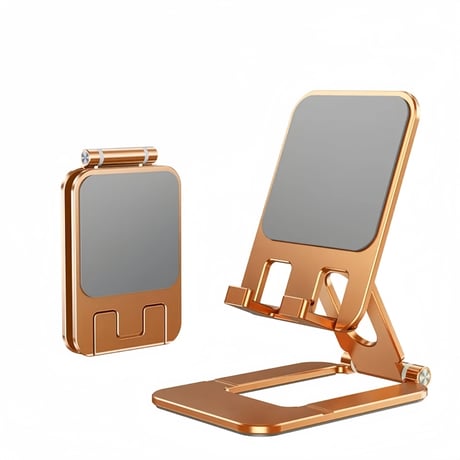 携帯電話ホルダーとタブレット用のアルミ合金ポータブル折りたたみスタンドデュアル折りたたみ式携スタンド、完全に調整可能な折りたたみ式デ、iPhoneすべての電話に対応 CT2