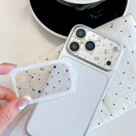 CUTECASE ダイヤ カメラ保護カバー iPhone17Pro iPhone17ProMax ハンドメイド ガラスレンズフィルム 傷から保護 iPhoneをカスタマイズ CM6273