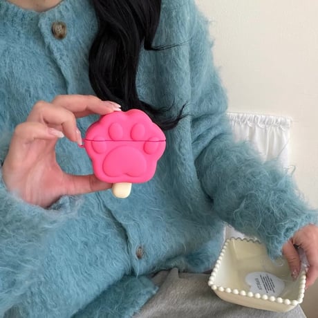 CUTECASE 猫の肉球 Airpods Pro3ケース アイスキャンデーデザイン Airpods 4/3カバーケース AirpodsPro2/1 可愛い ギフトにおすすめCM6246