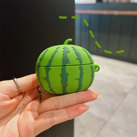 CUTECASE Airpods4 スイカ Airpodspro2/proケース 可愛い エアーポッズAirpods3/2カバー 高品質シリコン プレゼントにおすすめCM4655