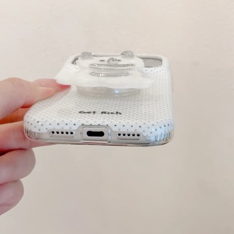 CUTECASEミラー付犬ちゃんグリップ iPhone17Promaxケース 可愛すぎ iPhone16Pro/15ケース スタンド付きCM6331