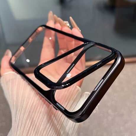 CUTECASEカメラカバースタンド一体 iPhone17ProMax/17Proケース 高透明メタル iPhone17/16Proカバー 黄ばまない 全体保護 CM5717